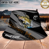 Maxcorners Fishing Gray Strike Splash Personalized Name 3D Bucket Hat (12 Fish Species)