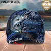 Maxcorners Fishing Water Splash Dark Scale Personalized Name 3D Cap (12 Fish Species)