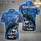Maxcorners Billiard Raven Skull 8 Ball Pool Multicolor Customized Name, Team Name 3D Shirts