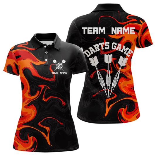 Maxcorners Custom Orange Splashed Color Dart Arrows Dart Shirts For Men, Dart Team Jerseys LM064