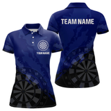 Maxcorners Men’s Custom Darts Team Shirt With Navy Pattern & Black Dartboard, Darts Jersey LM2404