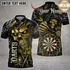 Maxcorners Darts & Skull Dartboard Gothic Flame Graphic Multicolor Customized Name, Team Name 3D Shirts