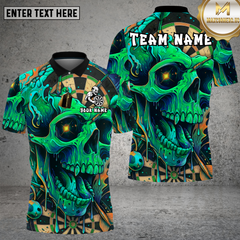 Maxcorners Psychedelic Skull Dartboard Neon Art Multioptions Personalized Name, Team Name Unisex 3D Shirt (4 Colors)