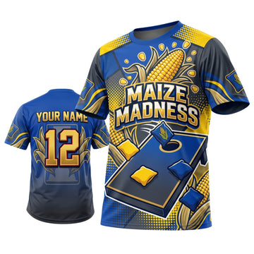 Maxcorners Cornhole Maize Madness Corn Board Personalized Name 3D Unisex Shirt