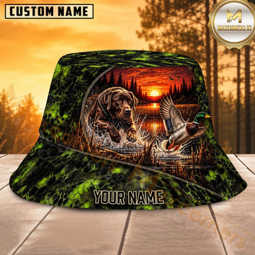 Maxcorners Wild Boar Hunting Mossy Timber Blaze Personalized Name 3D Bucket Hat