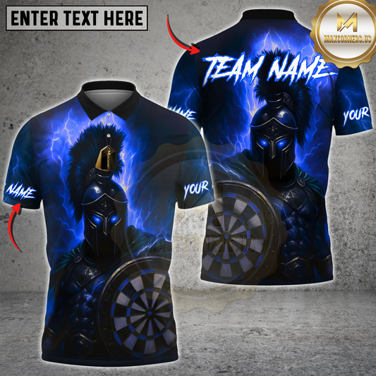 Maxcorners Darts Spartan Warrior Lightning Multicolor Customized Name, Team Name 3D Shirts