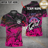 MaxCorners Darts I Play Like A Girl Try To Keep Up Customized Name, Team Name 3D Polo Shirt