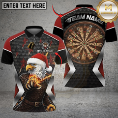Maxcorners Darts Santa Eagle Multicolor Customized Name, Team Name 3D Shirts
