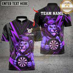 Maxcorners Darts Lion Design Multicolor Customized Name, Team Name 3D Shirts