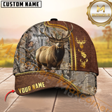 Maxcorners Golden Hunting Grass Brown Camouflage Personalized Name 3D Cap (Multioption)