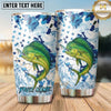 Maxcorners Fishing Tumbler Blue Camo Star Pattern Design Personalized Name Tumbler (13 Species)