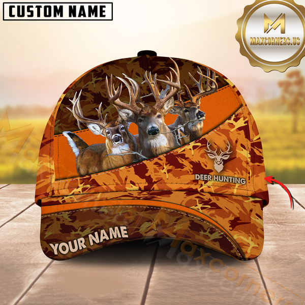 Maxcorners Hunting 3D Camo Pattern Personalized Hat Printed | Orange