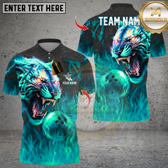 Maxcorners Bowling Flame Tiger Multioptions Personalized Name, Team Name Unisex 3D Shirts