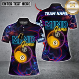 Maxcorners Billiard Mind Game Neon Style Personalized Name 3D Unisex Shirt