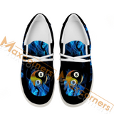 Maxcorners Billiard Blue Heavenly Flame  Personalized Name Canvas Loafer Shoes