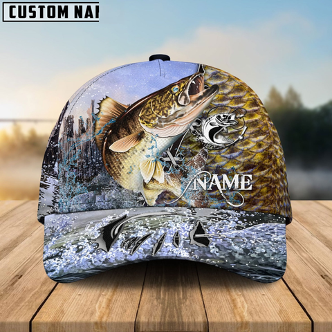 Maxcorners Walleye Fishing Clear Water Skin Customized Name 3D Cap