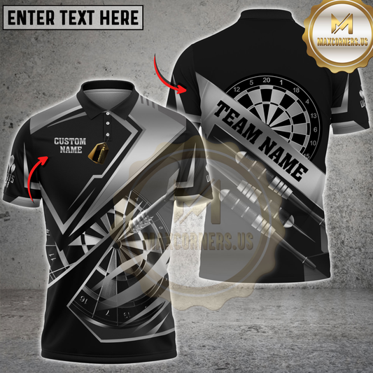 Maxcorners Darts Black Gold Modern Dartboard Pro Style Multicolor Customized Name, Team Name 3D Shirts
