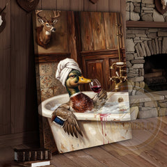 Maxcorners Mallard Bath Canvas - Rustic Wildlife Bathroom Decor