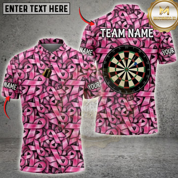 Maxcorners Darts Cute Pink Floral Pattern Classic Dartboard Personalized Name 3D Unisex Shirt
