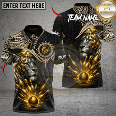 Maxcorners Bowling Golden Lion Dominion Multicolor Customized Name, Team Name 3D Shirts