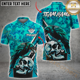 Maxcorners Billiard Raven Skull 8 Ball Pool Multicolor Customized Name, Team Name 3D Shirts