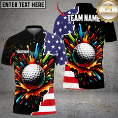 Maxcorners Golf Ball Colorful Personalized Name 3D Unisex Shirt