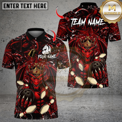 Maxcorners Bowling Dragon King Multicolor Customized Name Team Name 3D Shirts