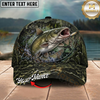 Maxcorners Fishing Mossy Camo Water Ring Personalized 3D Cap (12 Fish Species)