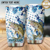 Maxcorners Fishing Tumbler Blue Camo Star Pattern Design Personalized Name Tumbler (13 Species)