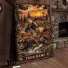 Maxcorners Moose Hunting Winter Blue Mountain Personalized Canvas Wall Art