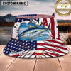 Maxcorners Fishing Red Black Vortex Fishing Design with Bold Splash Personalized Name 3D Bucket Hat (13 Fish Species)