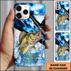 Maxcorners Fishing Hook Lure Splash Artwork Personalized Name Phone Case Gift For Anglers (12 Fish Species)