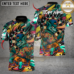 Maxcorners Street Wolf Darts Multicolor Customized Name, Team Name 3D Shirts