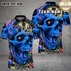 Maxcorners Psychedelic Skull Dartboard Neon Art Multioptions Personalized Name, Team Name Unisex 3D Shirt (4 Colors)