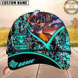 Maxcorners Hunting Deer American Flag Camouflage Multicolor Personalized Name 3D Cap