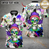 Maxcorners Graffiti Skull Golf Polo Customized Name, Team Name 3D Shirts (4 Colors)
