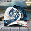 Maxcorners Fishing Blue Flame Sport Customized Name 3D Cap (7 Breeds)