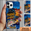 Maxcorners Fishing Phone Case Fishing And Beer American Flag Personalized Name 3D Phone Case (10 Fish Species)