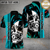 Maxcorners Billiard Flaming Skull 8-Ball Multicolor Customized Name, Team Name 3D Shirts