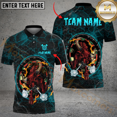 Maxcorners Darts Fire Red Bull Multicolor Customized Name, Team Name 3D Shirts