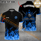 Maxcorners Ball 8 Fire Pattern Billiard Jersey Multicolor Options Personalized Name, Team Name 3D Polo Shirt