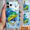 Maxcorners Ocean Wave Scale Pattern Personalized Name Phone Case (13 Fish Species)