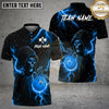 Maxcorners Pickleball Polo Lightning Grim Reaper Skull Multiple Options Personalized Name, Team Name 3D Shirt