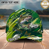 Maxcorners Fishing Green Splash Strike Multi Options Personalized Name 3D Cap (11 Fish Species)