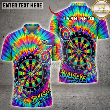 Maxcorners Darts Tie-Dye Bullseye Dartboard Multiple Options Personalized Name, Team Name 3D Shirt