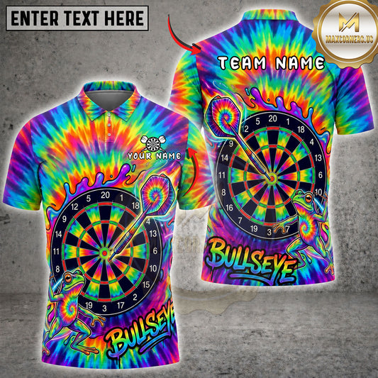 Maxcorners Darts Tie-Dye Bullseye Dartboard Multiple Options Personalized Name, Team Name 3D Shirt