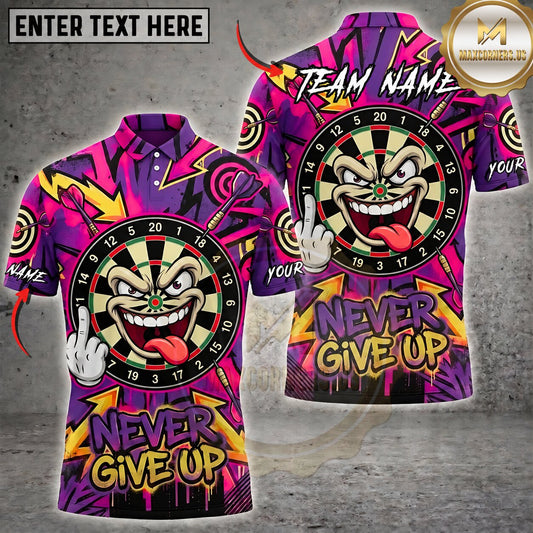 Maxcorners Darts Never Give Up Evil Clown Dartboard Multiple Options Personalized Name, Team Name 3D Shirt