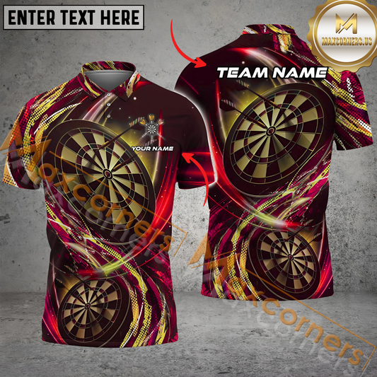 Maxcorners Darts Premium Dartboard Multilcolor Option Customized Name, Team Name 3D Polo Shirt
