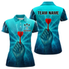Maxcorners Men’s Custom Darts Shirt - Turquoise Lightning Fist With Maroon Dart Arrow LM2404