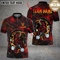 Maxcorners Darts Fire Red Bull Multicolor Customized Name, Team Name 3D Shirts